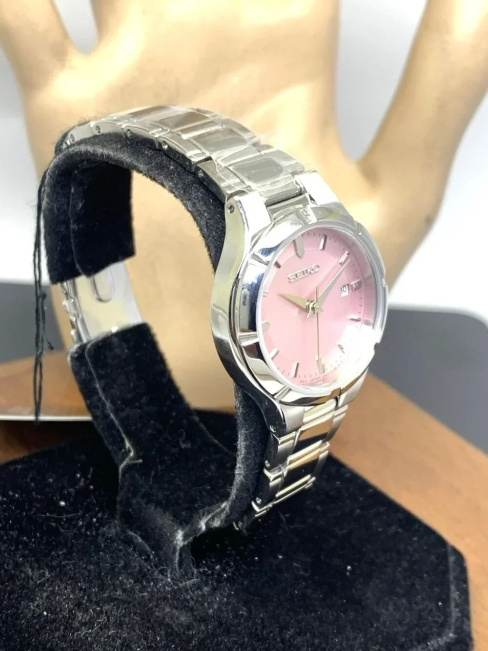 Seiko Women's Watch SUR413 Essentials Quartz Pink Dial Stainless Steel 27mm